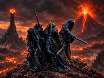 Cinq Nazgûls à Amon Sûl